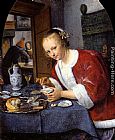 Famous Offering Paintings - Girl Offering Oysters